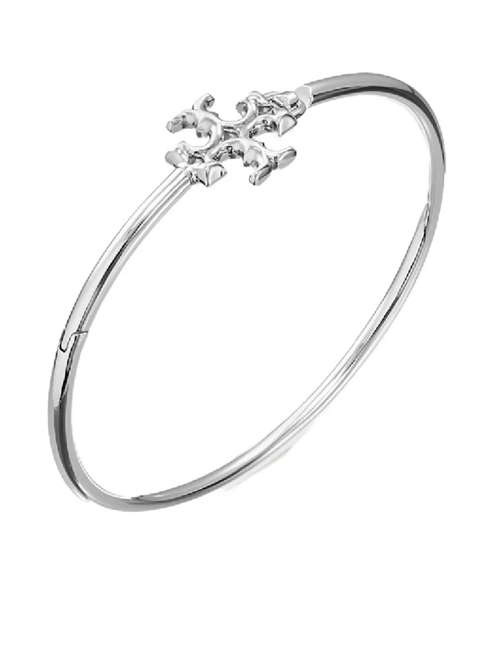 Tory Burch Eleanor Double-t Bracelet In Silver