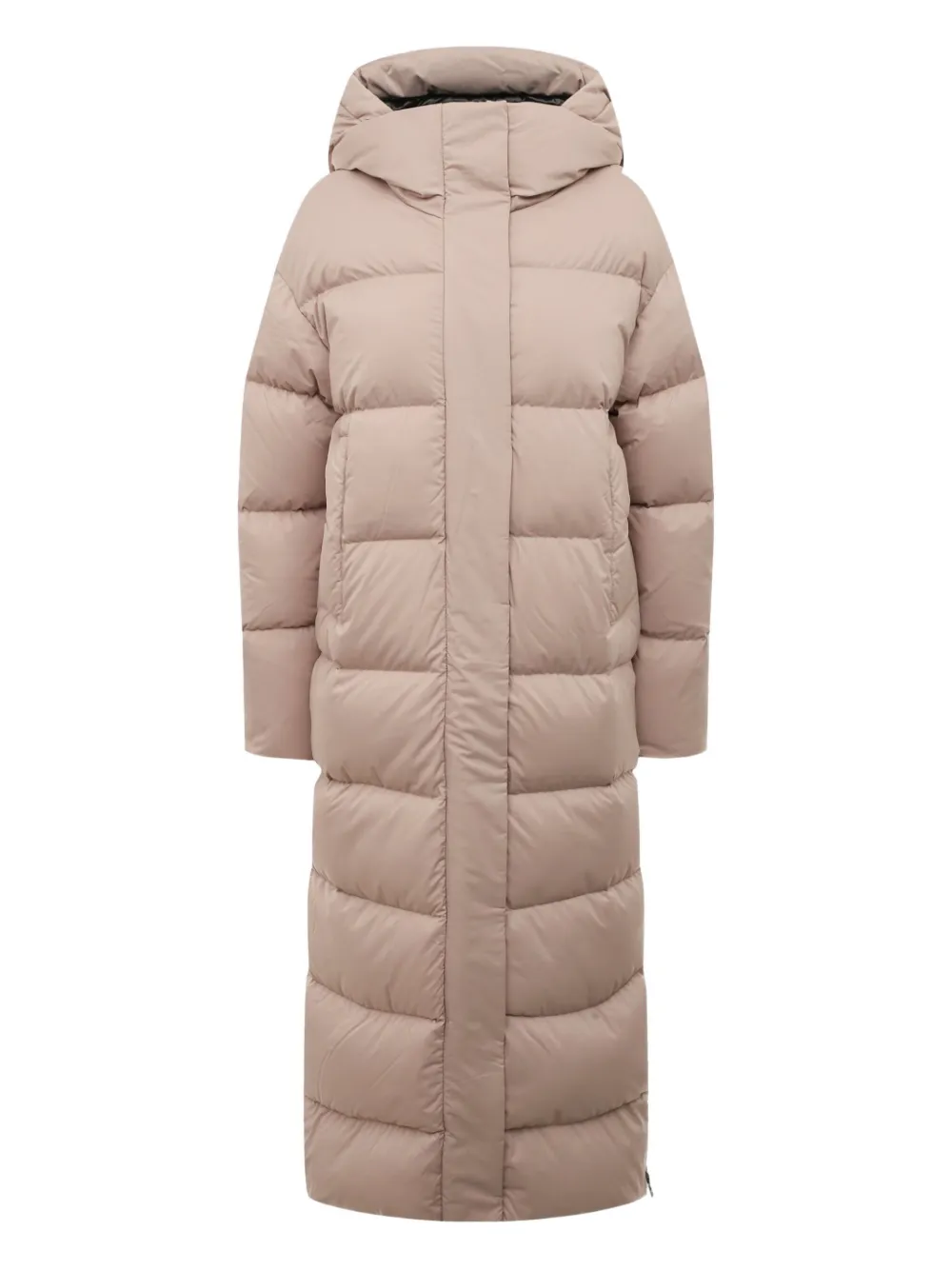 Hetregò Helena Hooded Quilted Coat In Neutral
