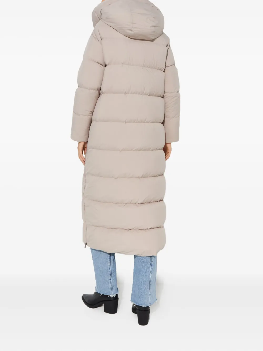 Hetregò Helena Hooded Quilted Coat In Neutral