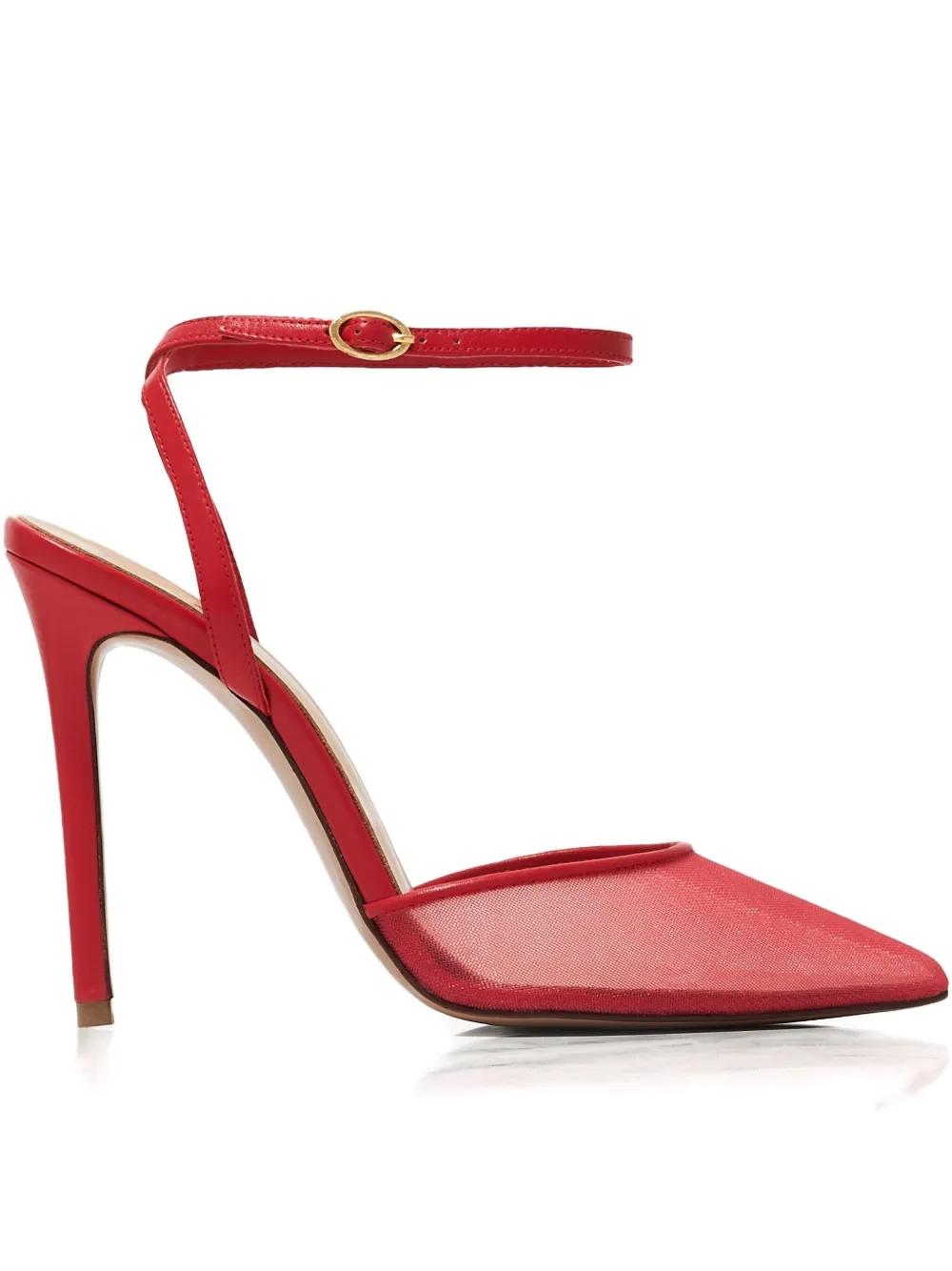 Andrea Wazen 105mm Denver Ankle-strap Pumps In Red