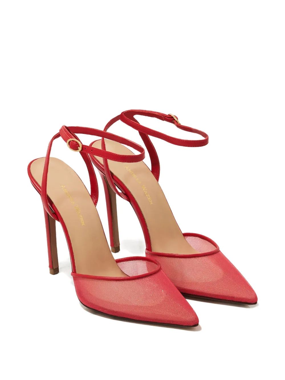 Andrea Wazen 105mm Denver Ankle-strap Pumps In Red