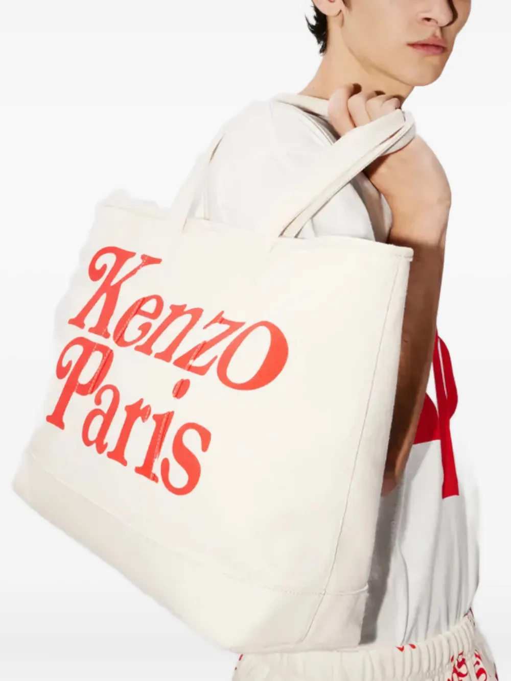 Kenzo x Verdy logo-print tote bag - Beige