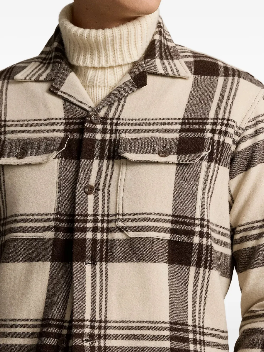 Polo Ralph Lauren Geruit overhemd met knopen Beige