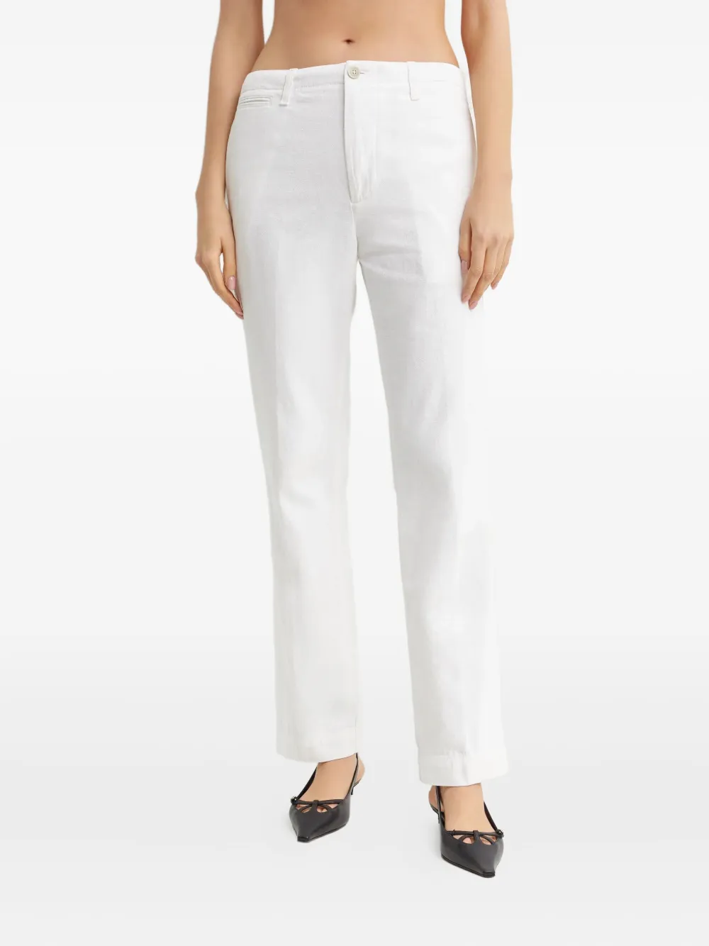 Fay Straight-leg Trousers In White