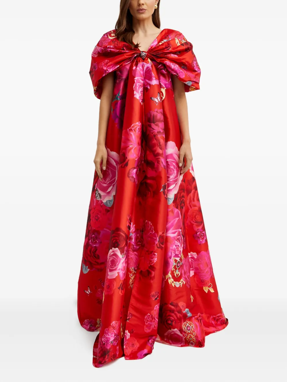 Camilla Maxi-jurk met bloemenprint Rood