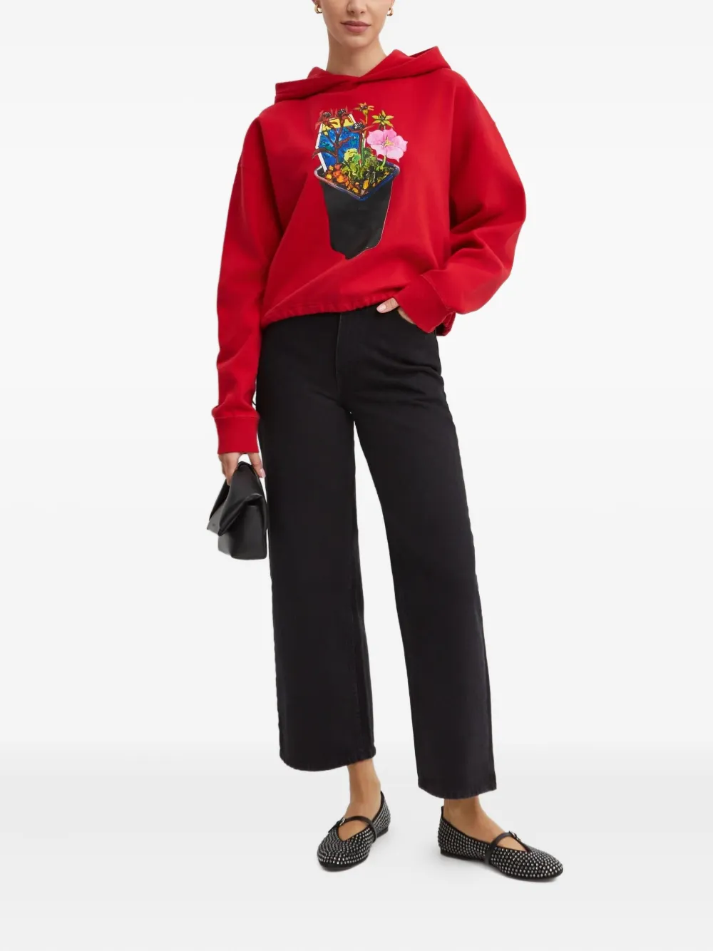 B Sides Elissa Wide-leg Cotton Jeans In Black
