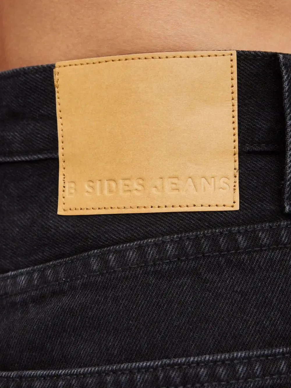 B Sides Elissa Wide-leg Cotton Jeans In Black