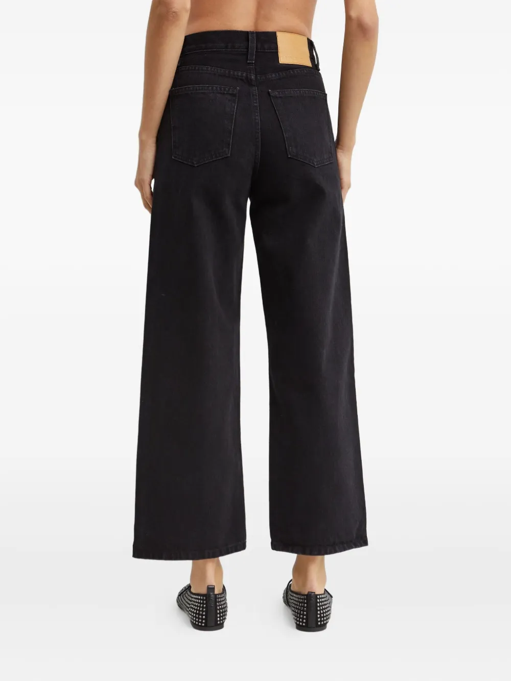 B Sides Elissa Wide-leg Cotton Jeans In Black
