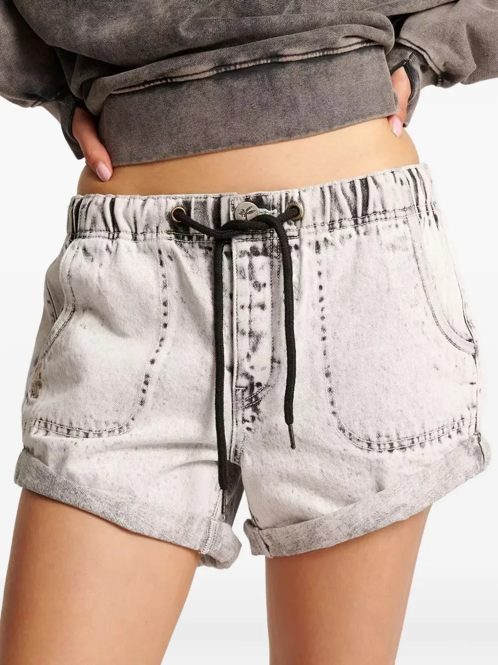 One Teaspoon elasticated waistband shorts - グレー One Teaspoon elasticated waistband shorts - グレー