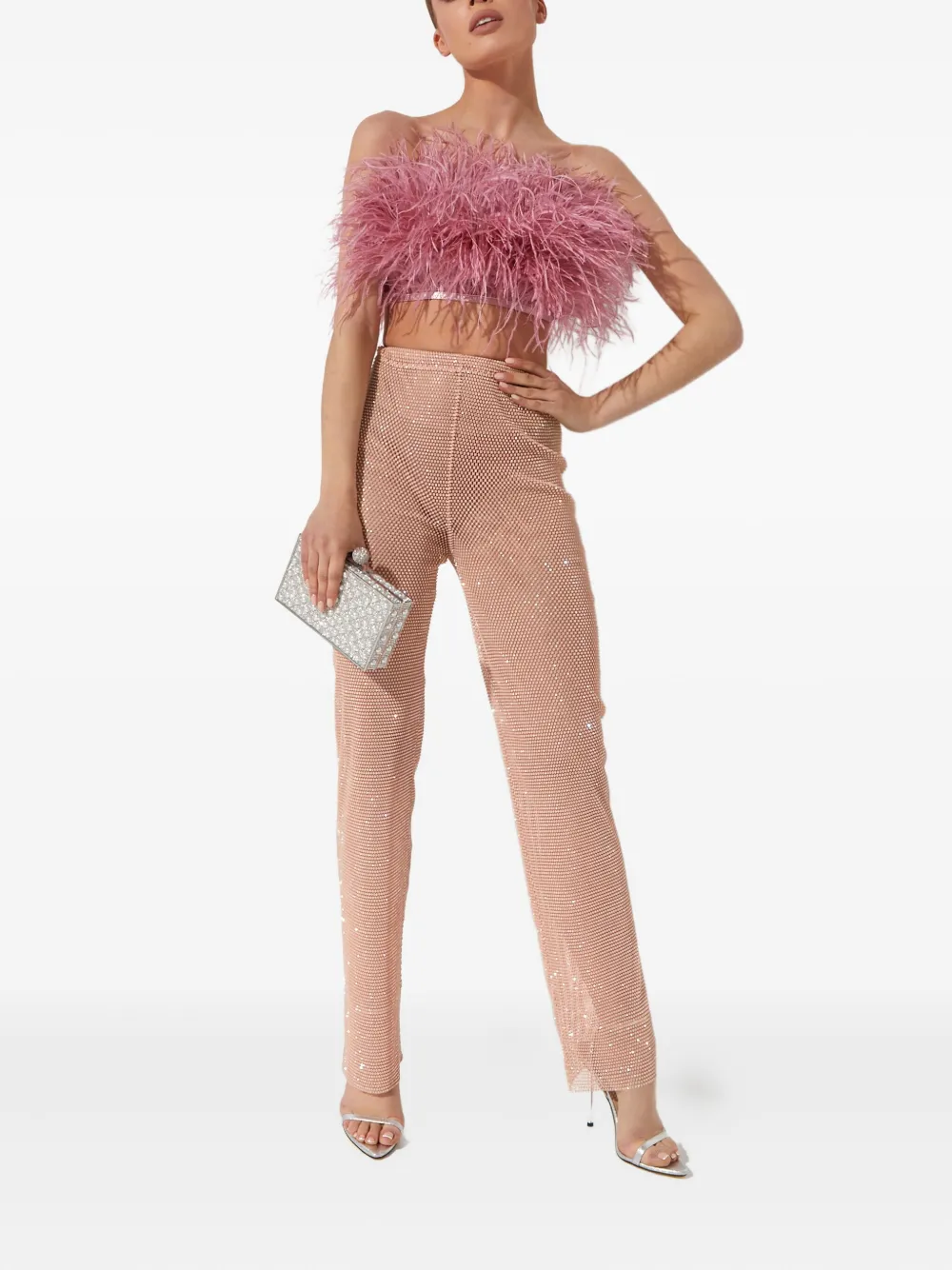 Santa Brands crystal-embellished trousers - Roze