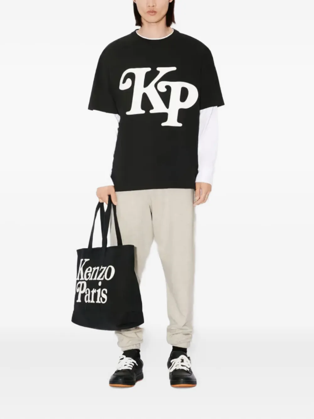 Kenzo Logo-print Cotton Tote Bag In Black