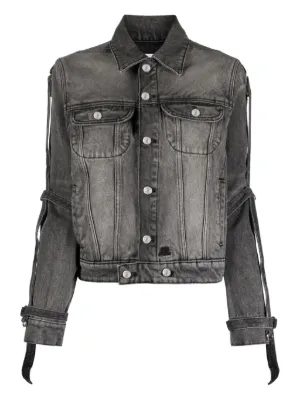 courrèges グレー デニムジャケット ファー襟 courrèges グレー デニムジャケット ファー襟 courrèges グレー