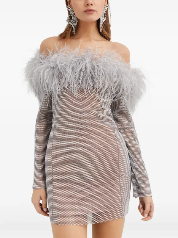 Santa Brands Crystal Embellished Mini Dress - Grey