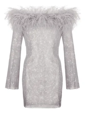 knee length dresses for ladies GIUSEPPE DI MORABITO Crystal Mini Dress main image 1