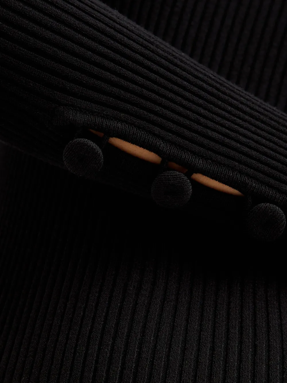 Jean Paul Gaultier Ribbed-knit Maxi Dress In Black