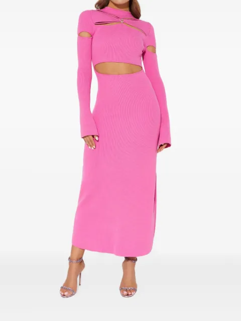 MACH & MACH Camille cut-out crystal midi dress