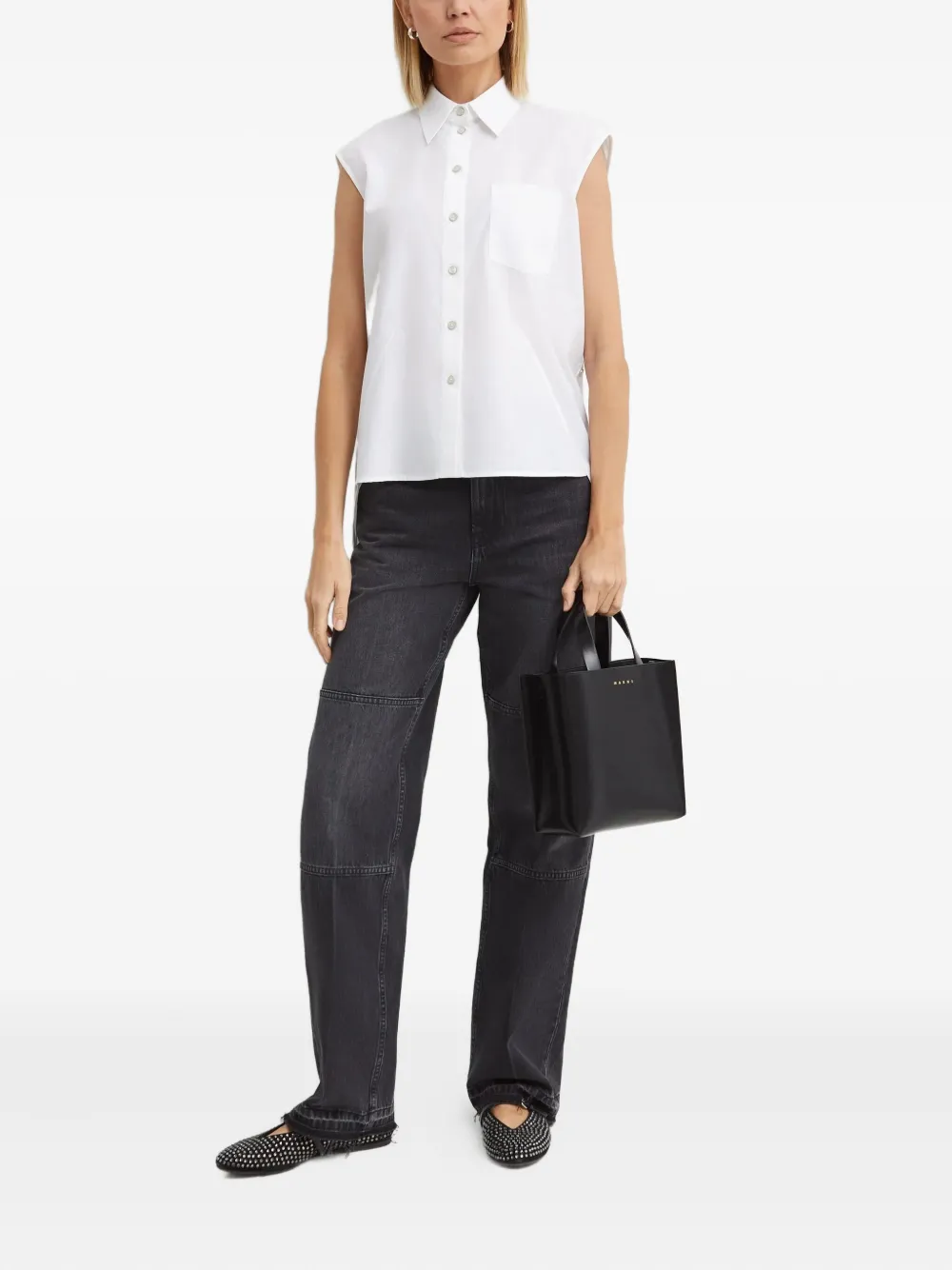 Helmut Lang جينز بقصة مستقيمة وبأطراف ممزقة | جينزات بقصة مستقيمة | Image 2