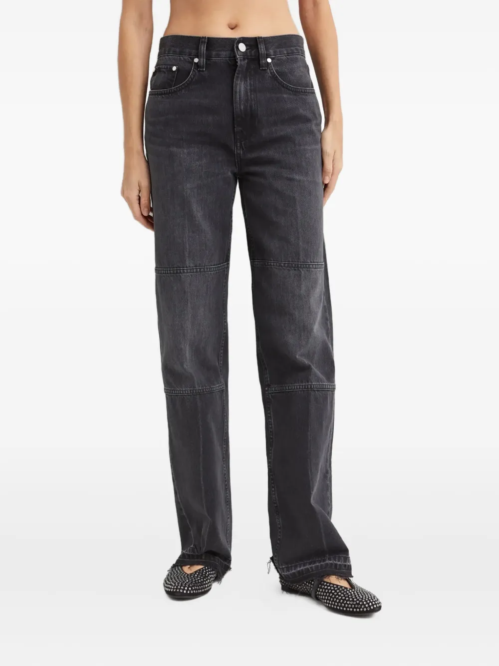 Helmut Lang Straight jeans met gerafelde afwerking Grijs