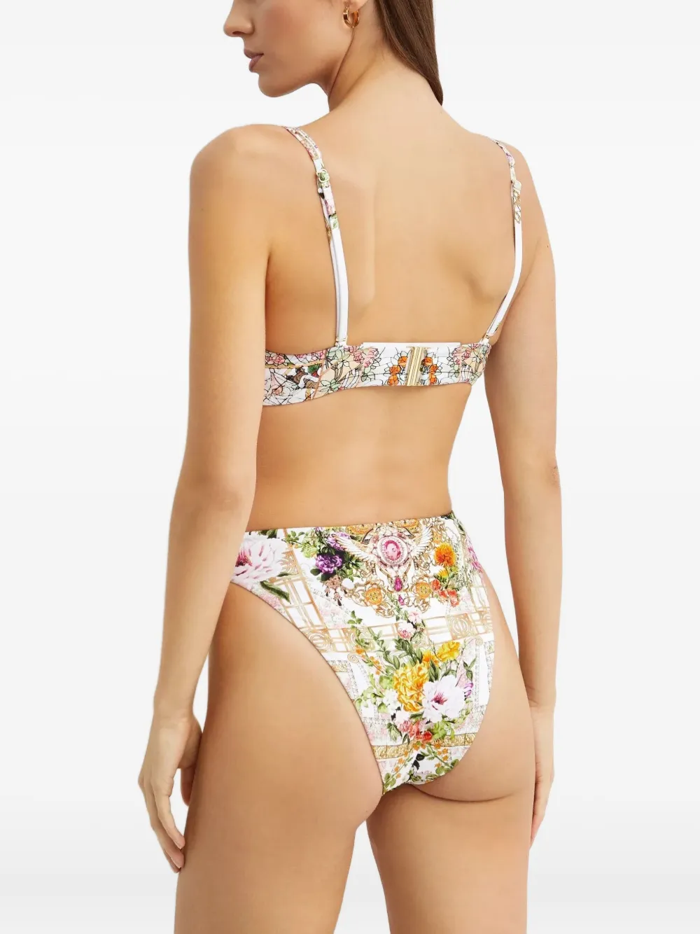 Camilla The Egyptian Rose Floral-pattern Bikini Top In Multi
