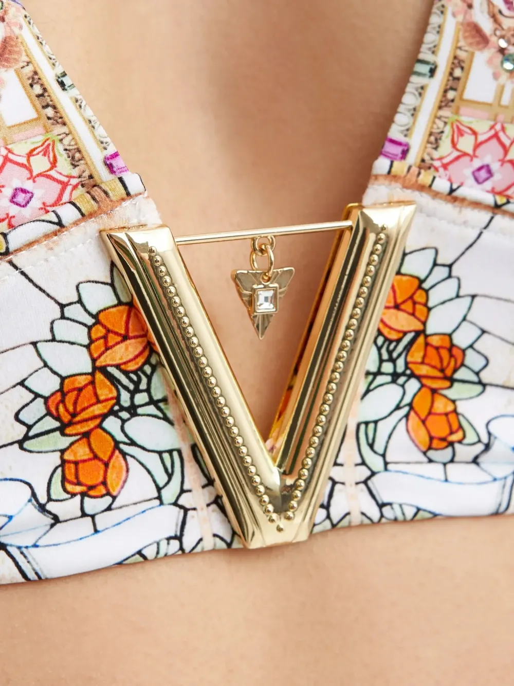 Camilla The Egyptian Rose bikinitop met bloemenprint Wit