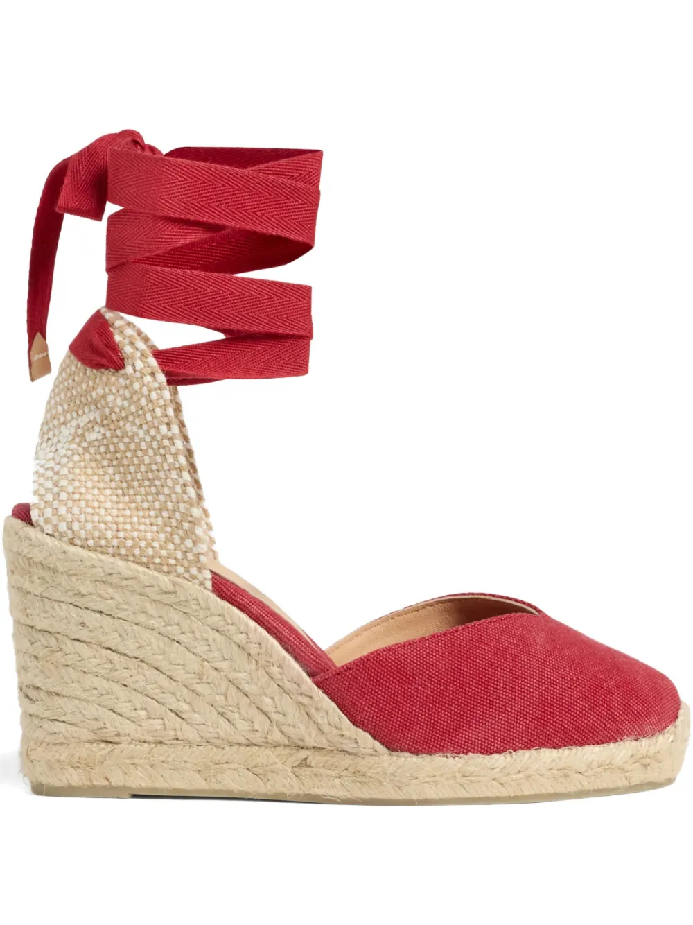 Castaã±er 90mm Chiara Wedge Espadrille In Red
