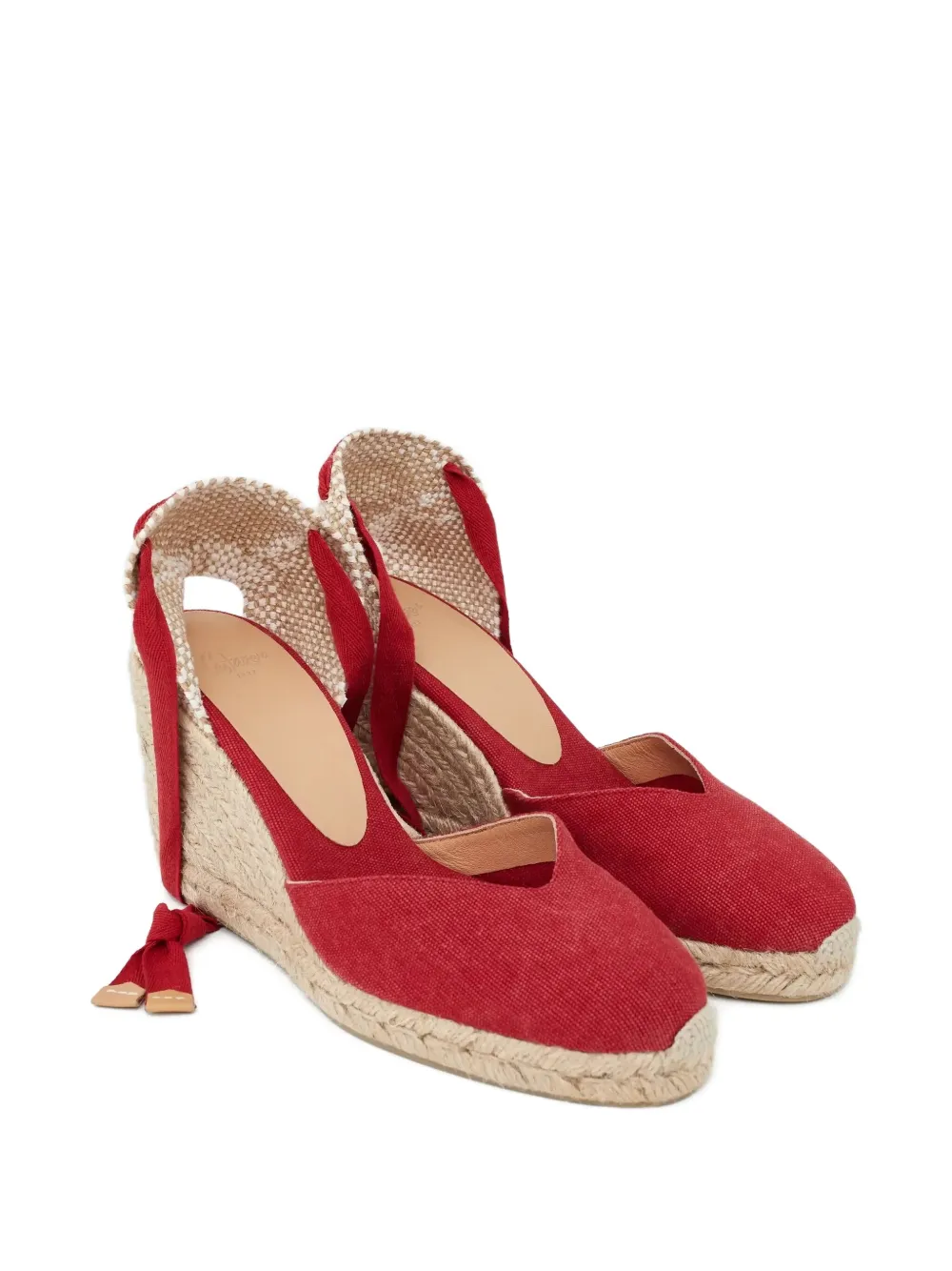 Castaã±er 90mm Chiara Wedge Espadrille In Red