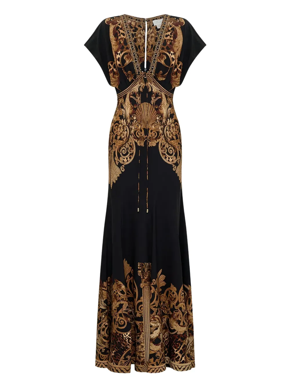 Camilla V-neck maxi dress - Nero