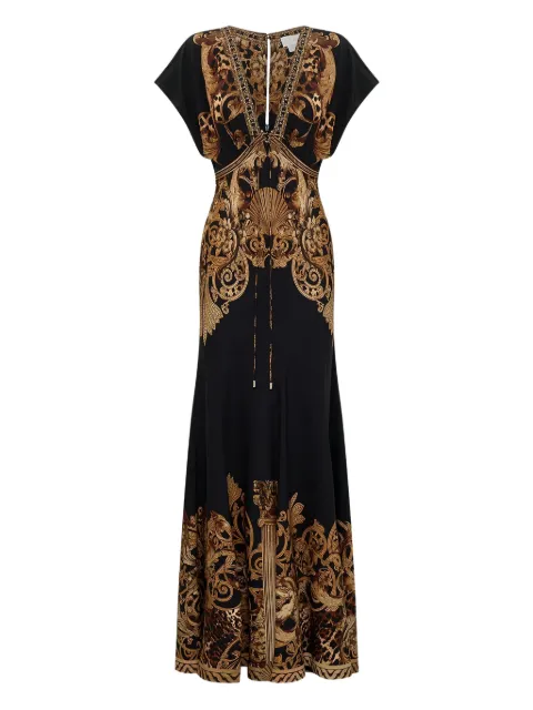 Camilla vestido largo con cuello en V