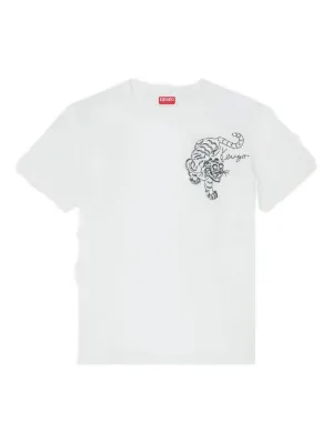 Kenzo Flower Appliqué T-shirt | Neutrals | FARFETCH RO