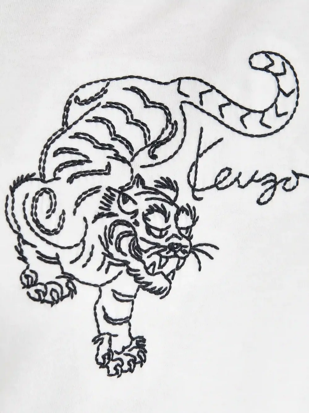 Kenzo T-shirt met geborduurde tijger Wit