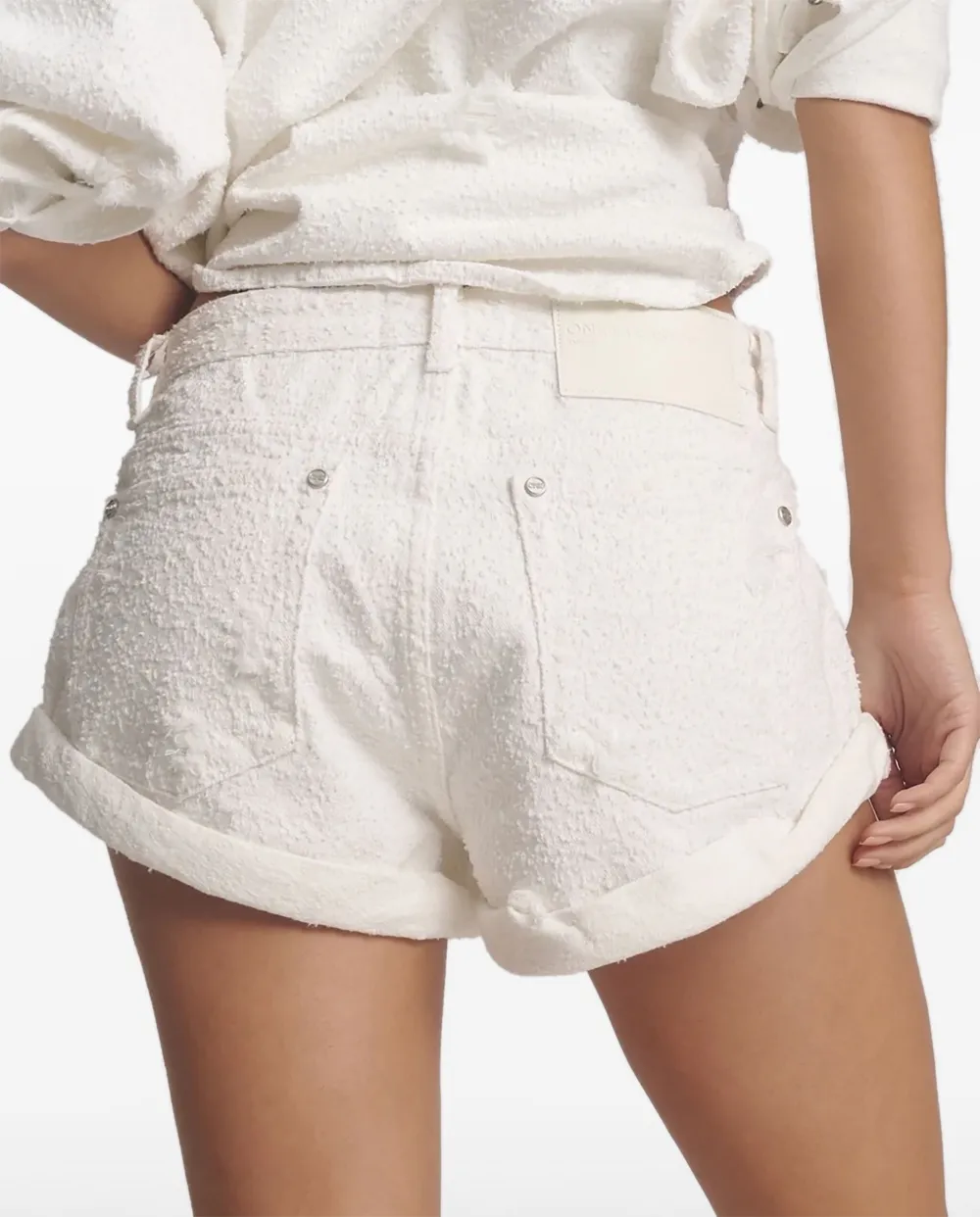 One Teaspoon Shorts met textuur Wit