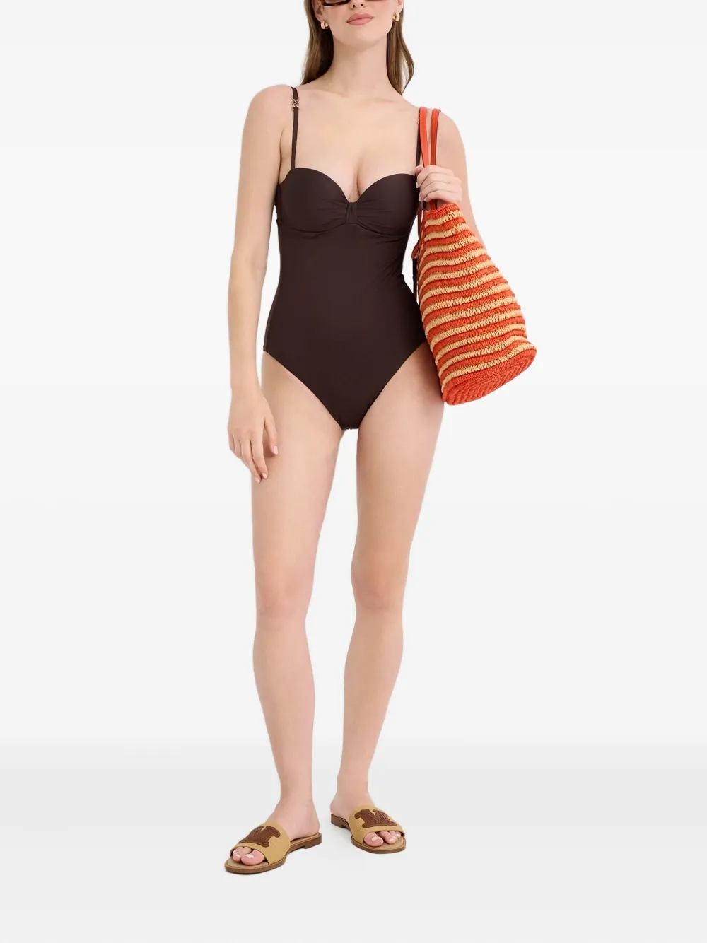 Max Mara Chantal Swimsuit In Brown