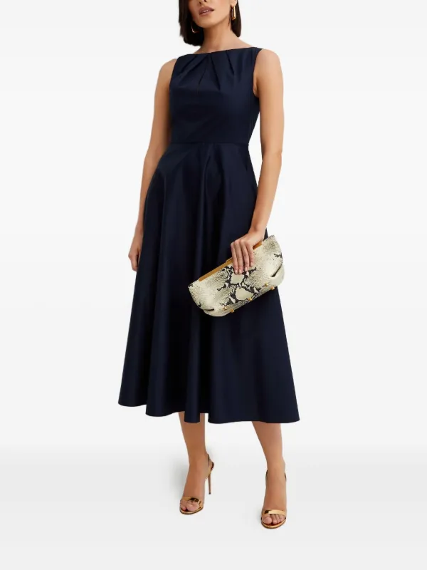 Roland Mouret boat-neck Midi Dress | Blue | FARFETCH