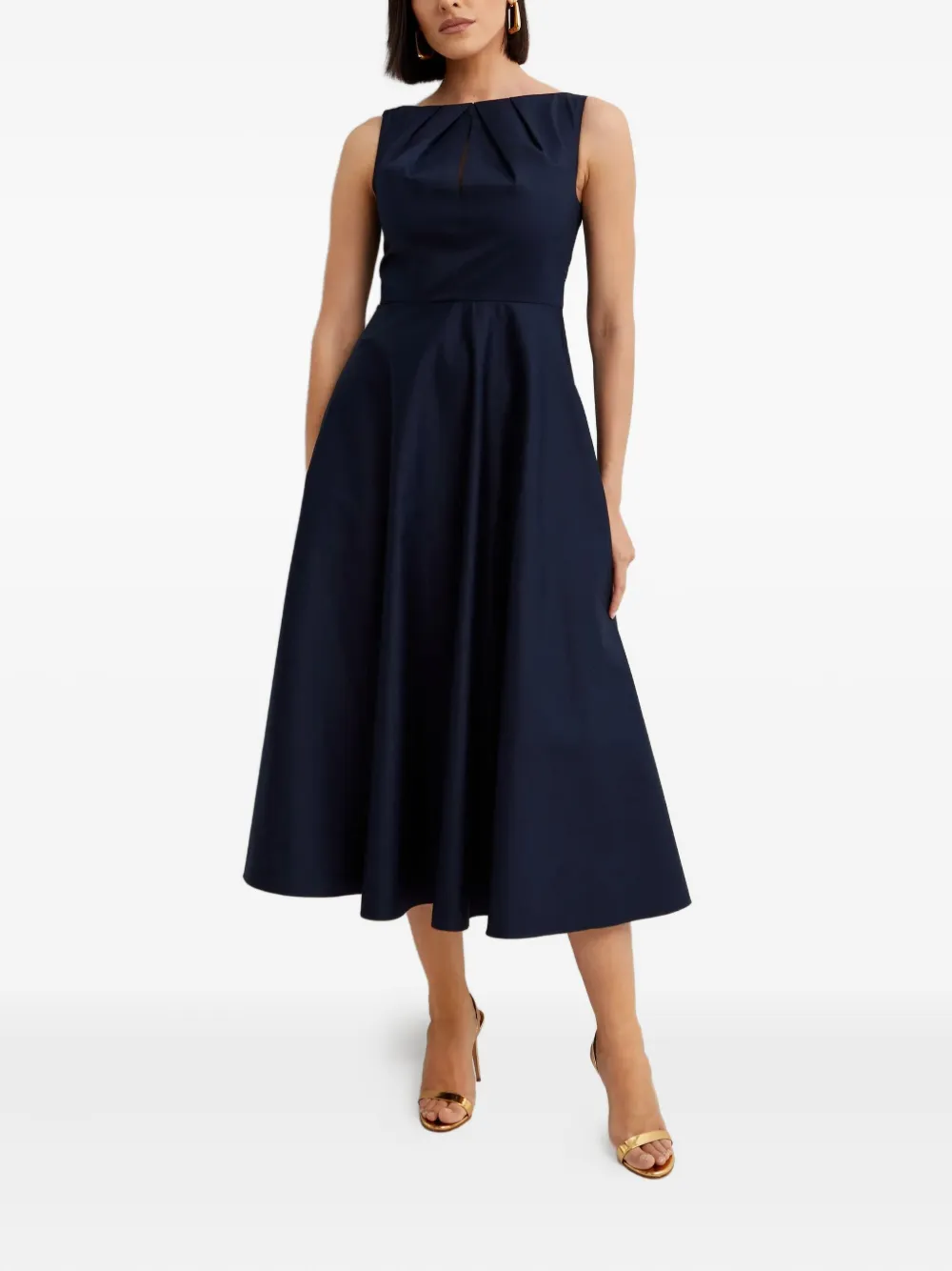 Roland Mouret Boat-neck Midi Dress In Blue