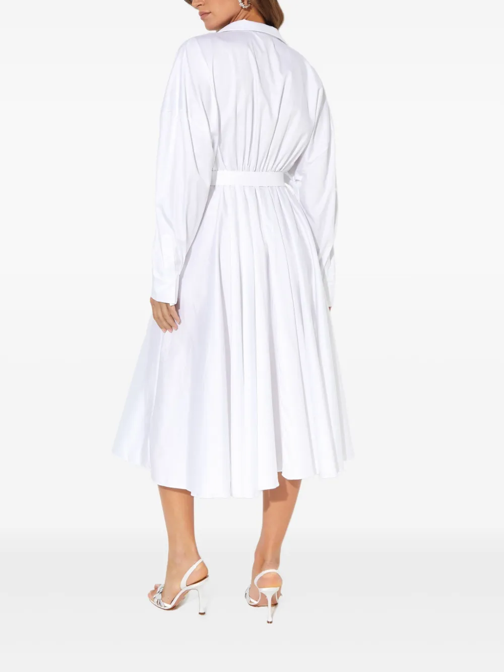 Norma Kamali Blousejurk met ceintuur Wit