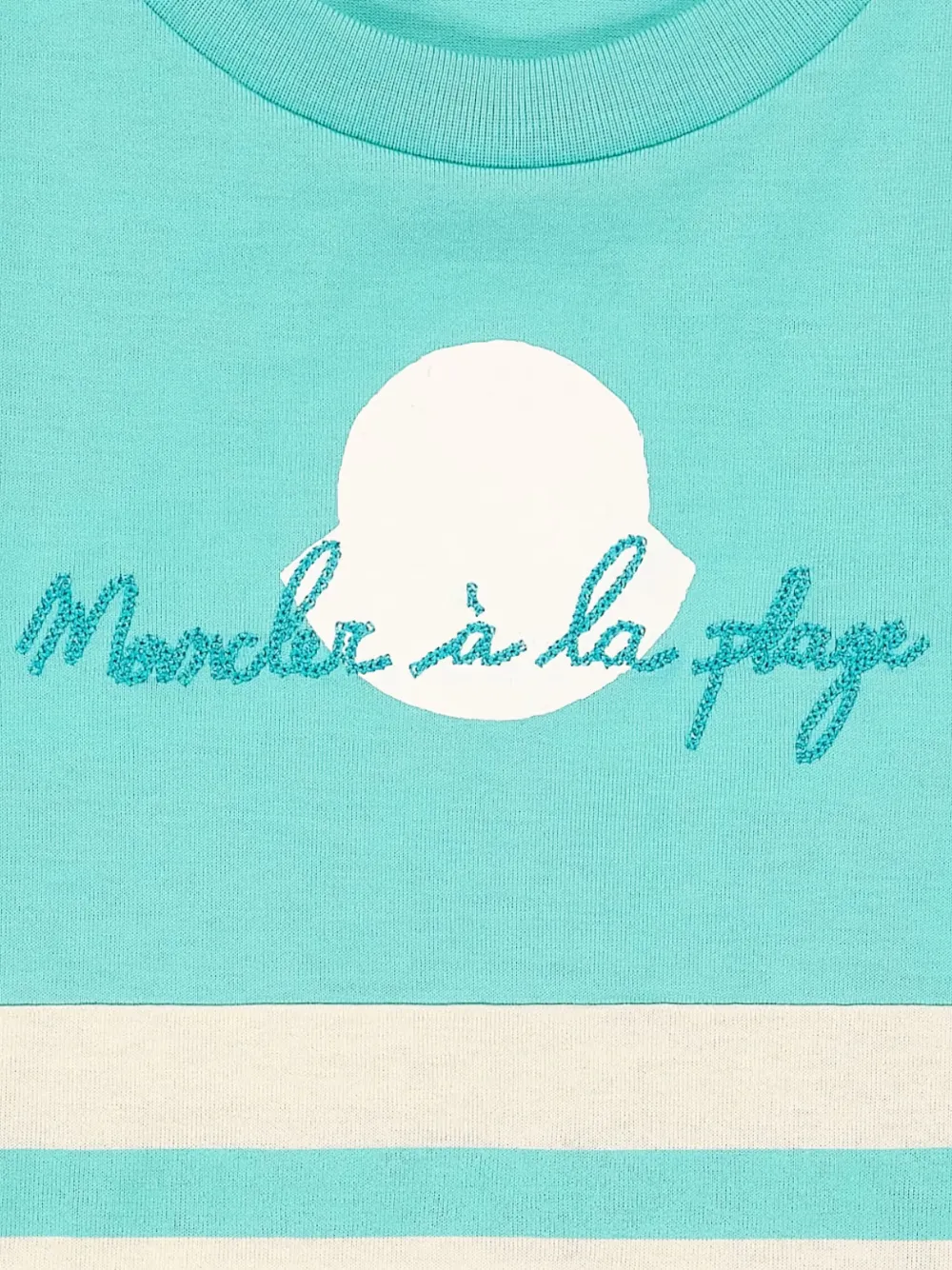 Moncler Enfant T-shirt met logostreep Blauw