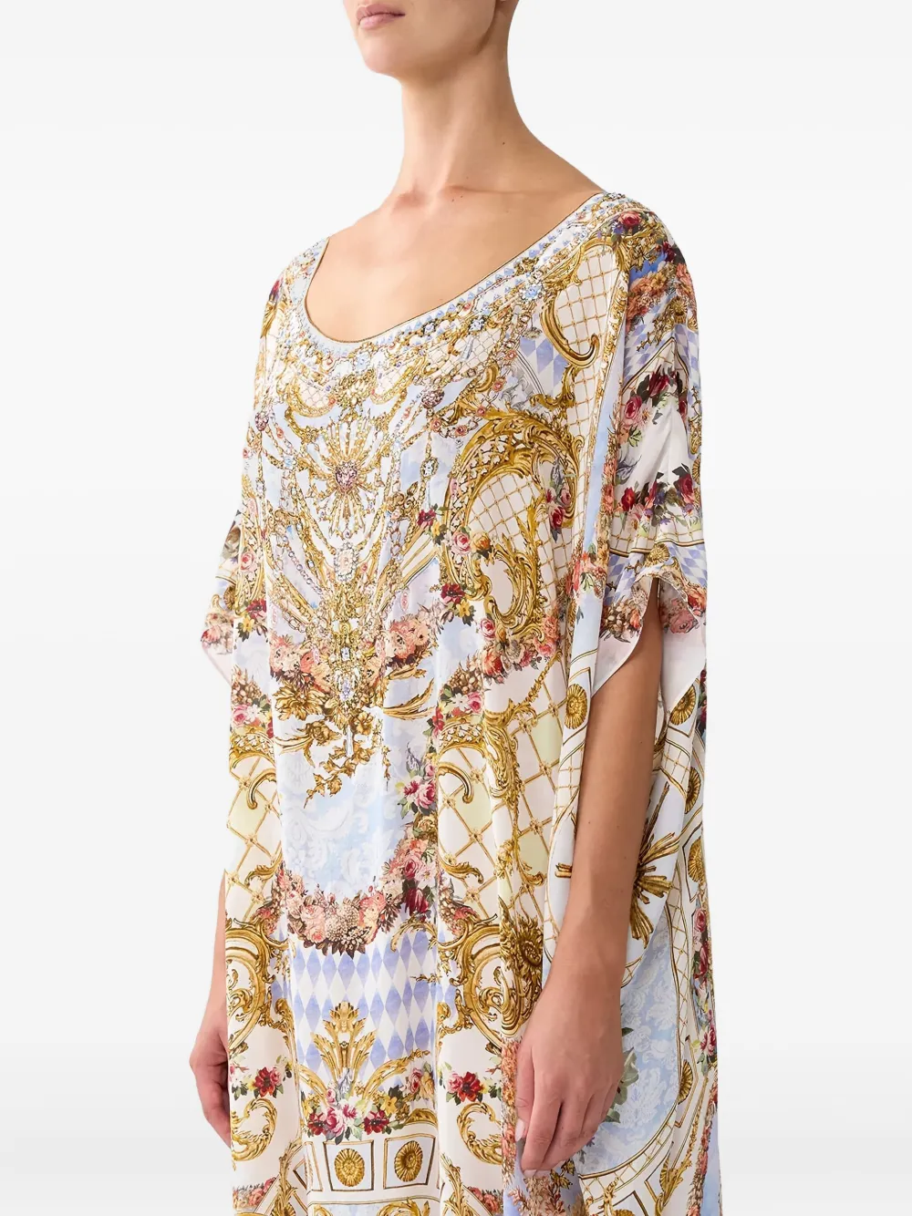 Camilla Throne Games Silk Tunic In Multi