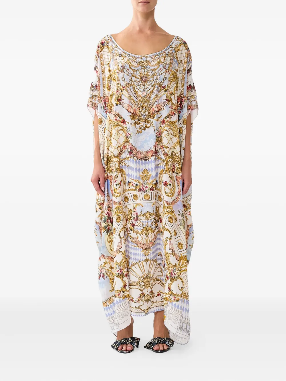 Camilla Throne Games Silk Tunic In Multi