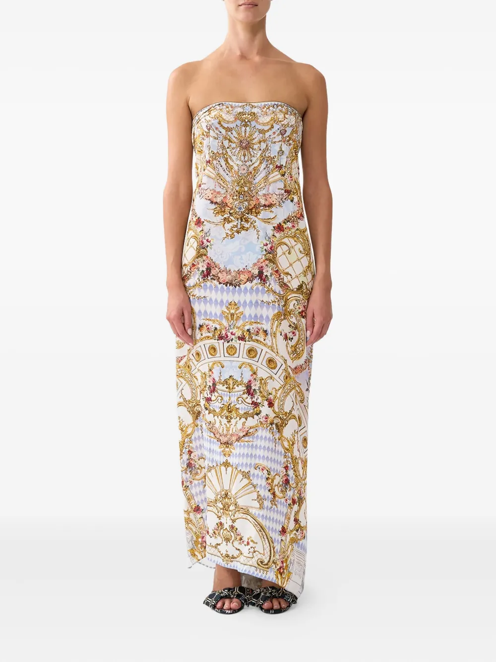 Camilla Throne Games Silk Tunic In Multi