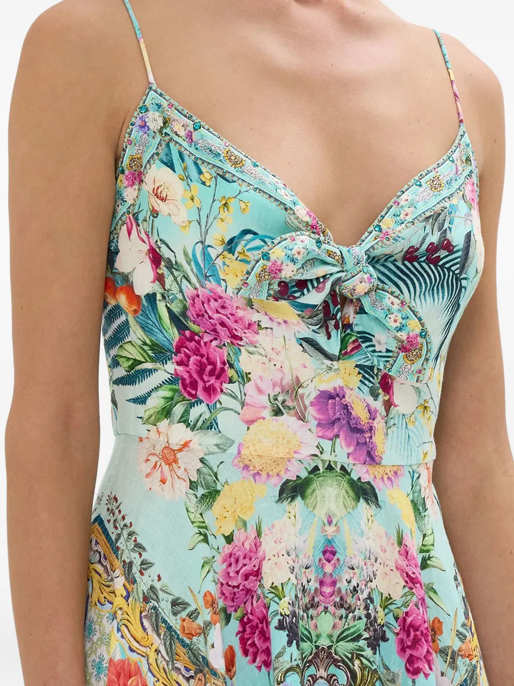 Camilla Maxi-jurk met bloemenprint Blauw