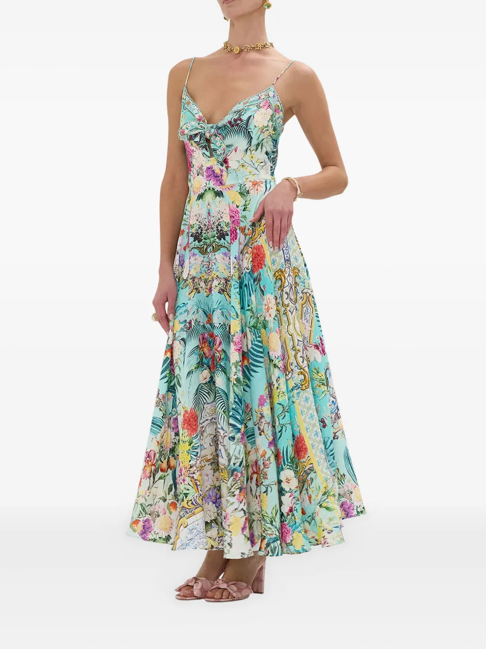 Camilla Maxi-jurk met bloemenprint Blauw