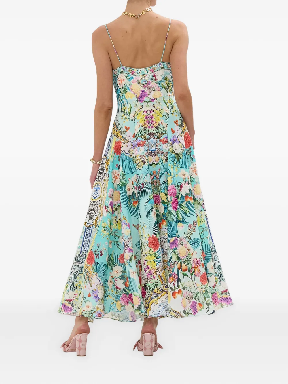 Camilla Maxi-jurk met bloemenprint Blauw