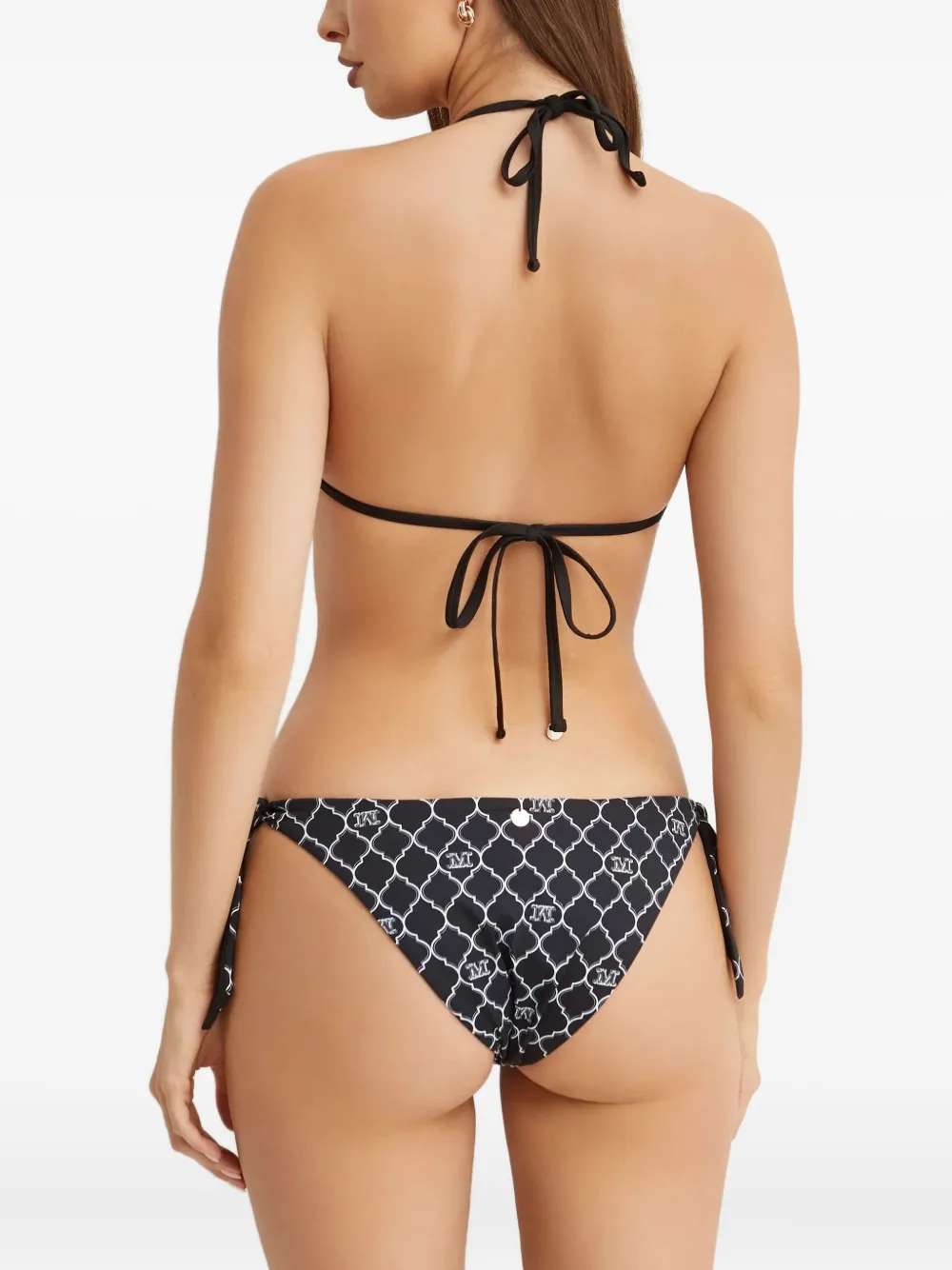 Max Mara Amedea bikinitop met monogramprint Zwart