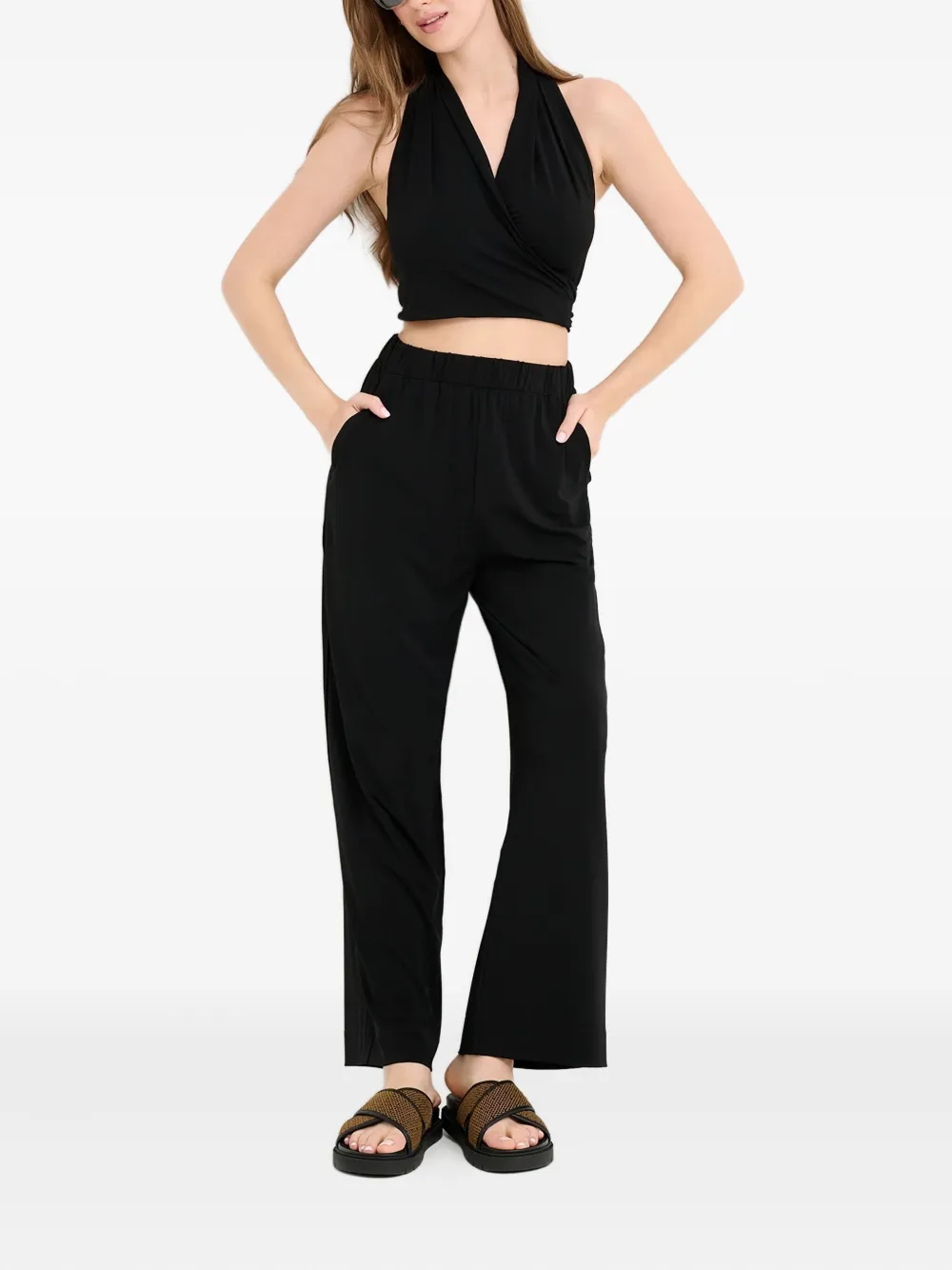 Max Mara Savio broek met elastische taille - Zwart