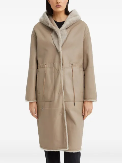 Yves Salomon hooded single-breasted coat