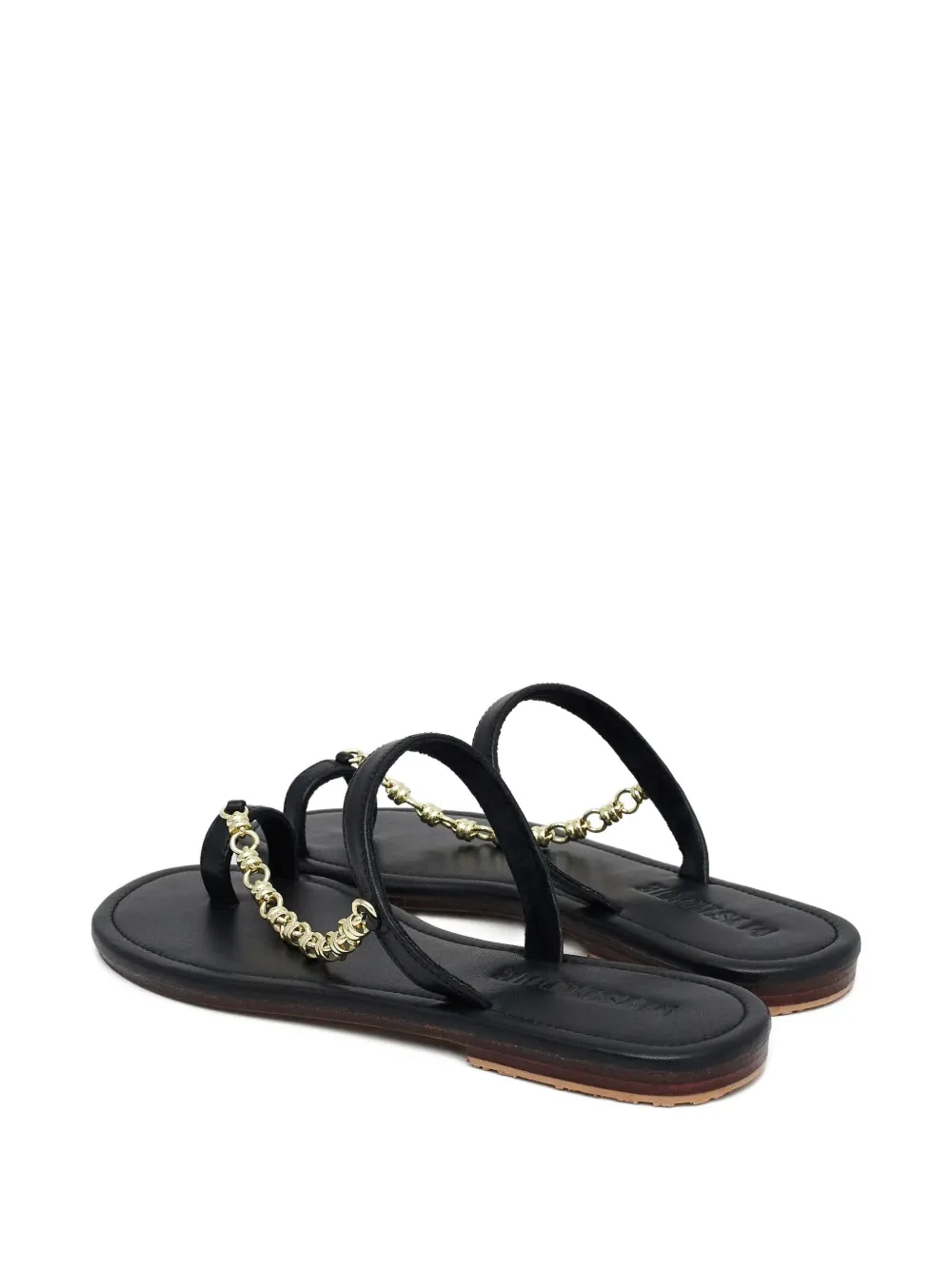  Mystique Chain-detail Leather Sandals - Black 