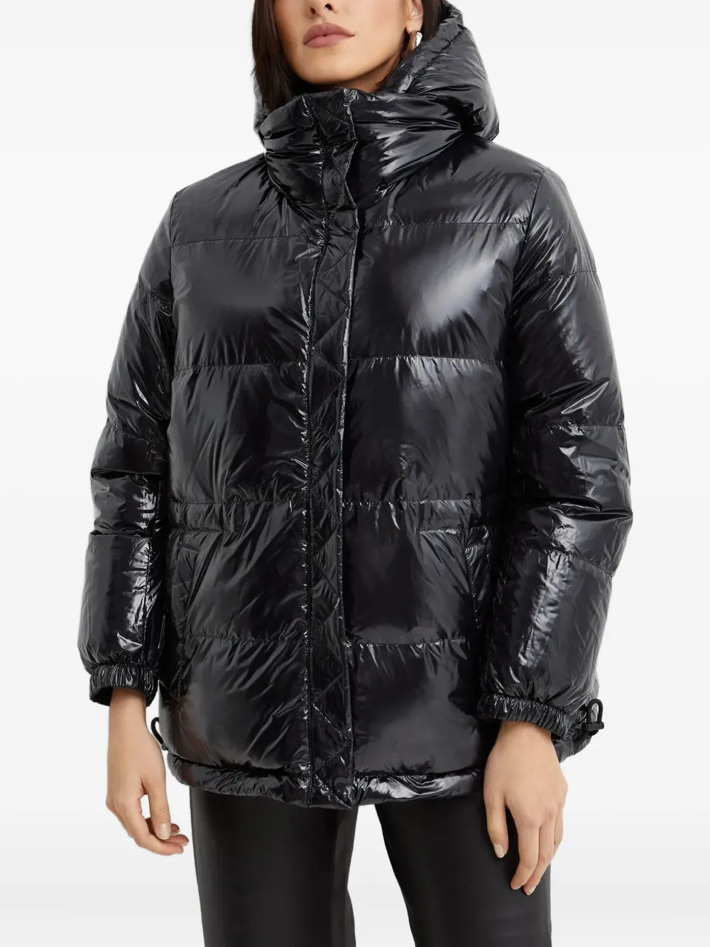 Yves Salomon Detachable-hood Puffer Coat In Black