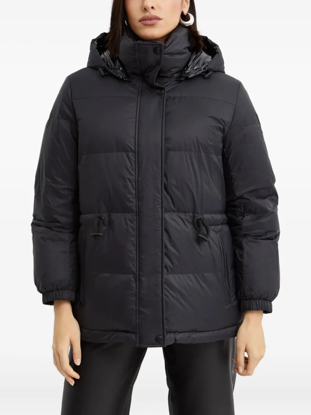 Yves Salomon Detachable-hood Puffer Coat In Black
