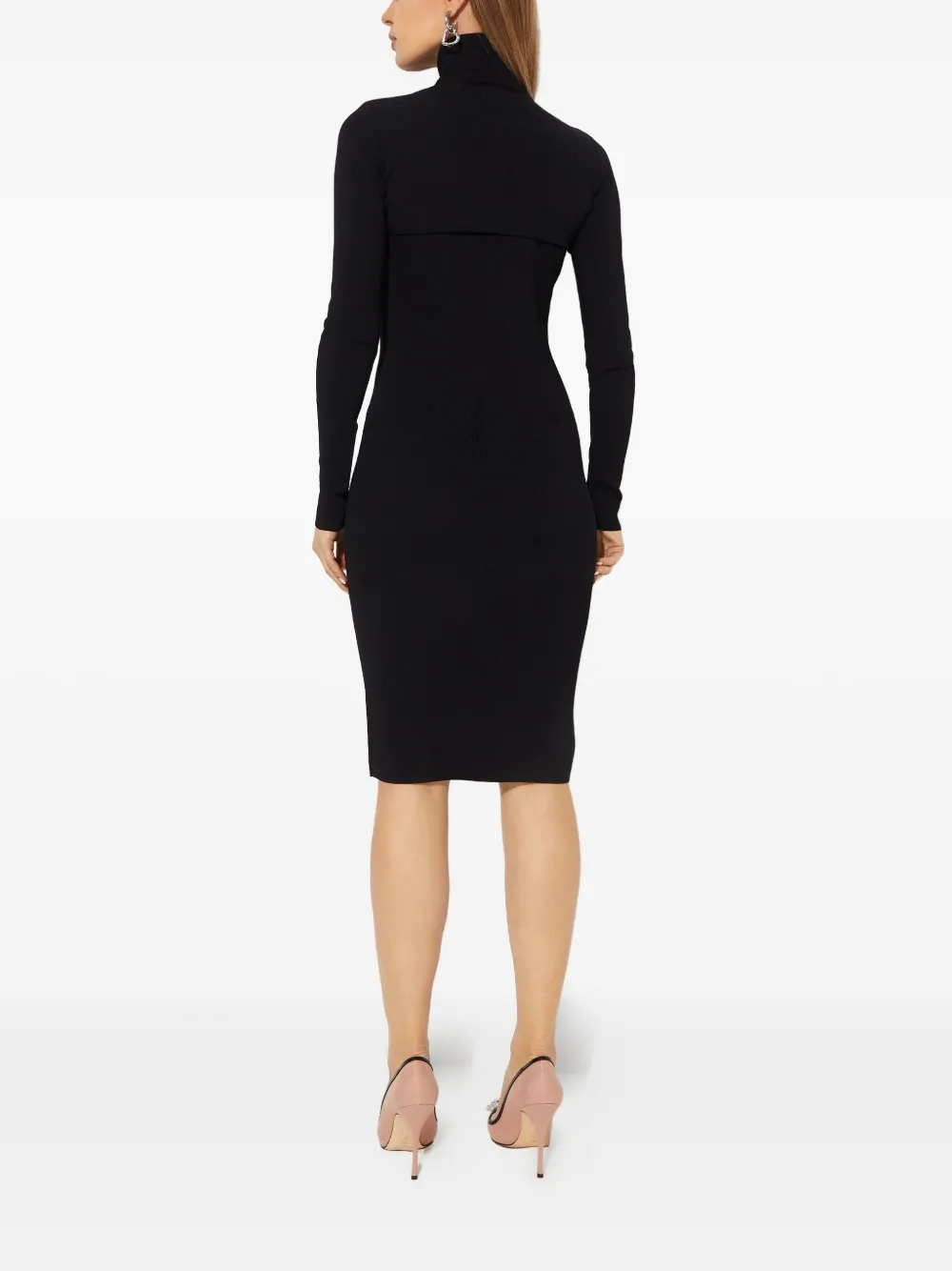 Yves Salomon Cut-out High-neck Midi Dress In Black