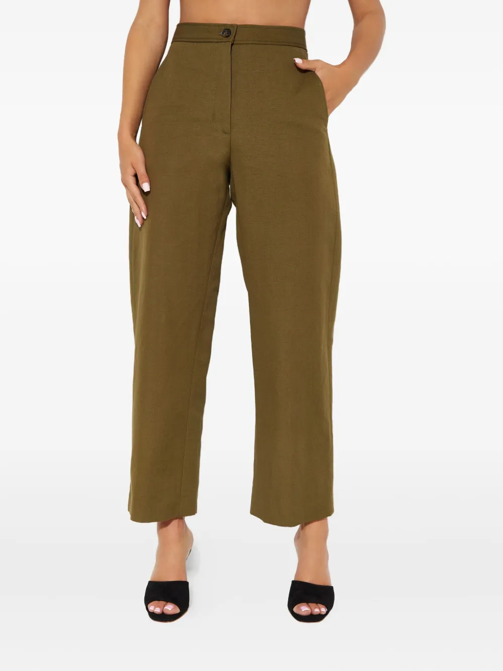 Fay cropped trousers | Green | Image 1